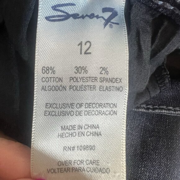 Seven7 Women’s Jeans Size 12 Blue Stretch Denim Mid Rise Slim Bootcut Zipper - Picture 13 of 16